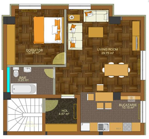 Apartment 2 camere finisat lux Otopeni