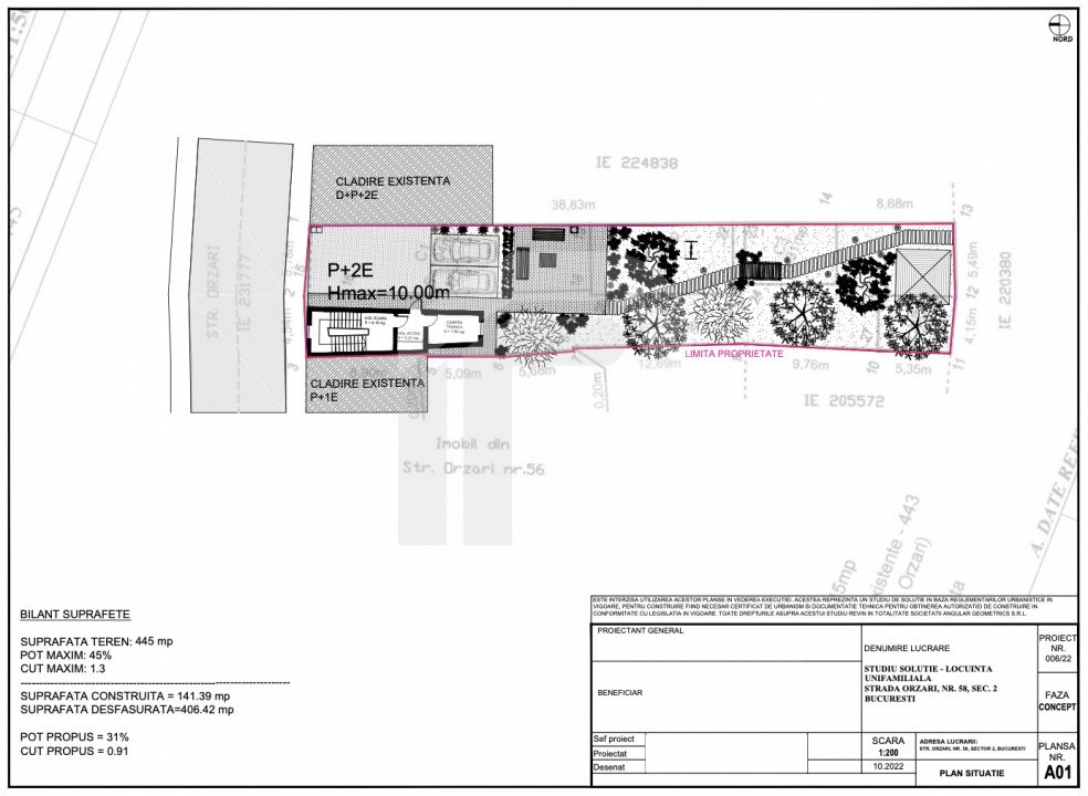 Teren Constructii 445 mp strada Orzari | Piata Muncii