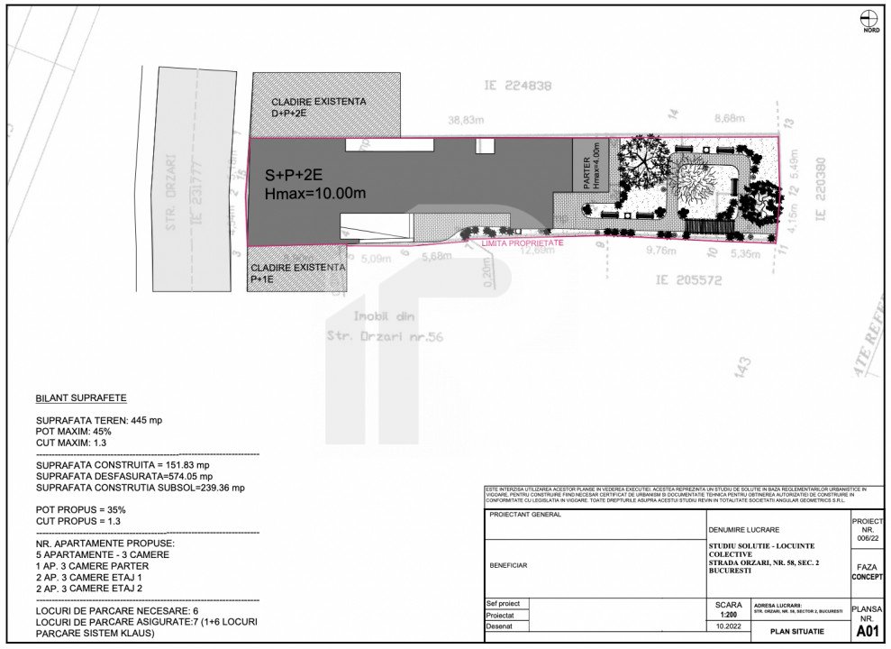 Teren Constructii 445 mp strada Orzari | Piata Muncii