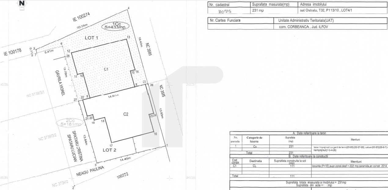 CORBEANCA-OSTRATU, DUPLEX 97 MP
